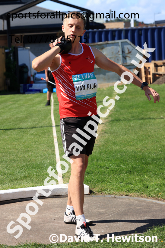 Decathlon shot putt, 2025 EAP International Combined Events, Hexham, Northumberland.  Photo: David T. Hewitson/Sports for All Pics